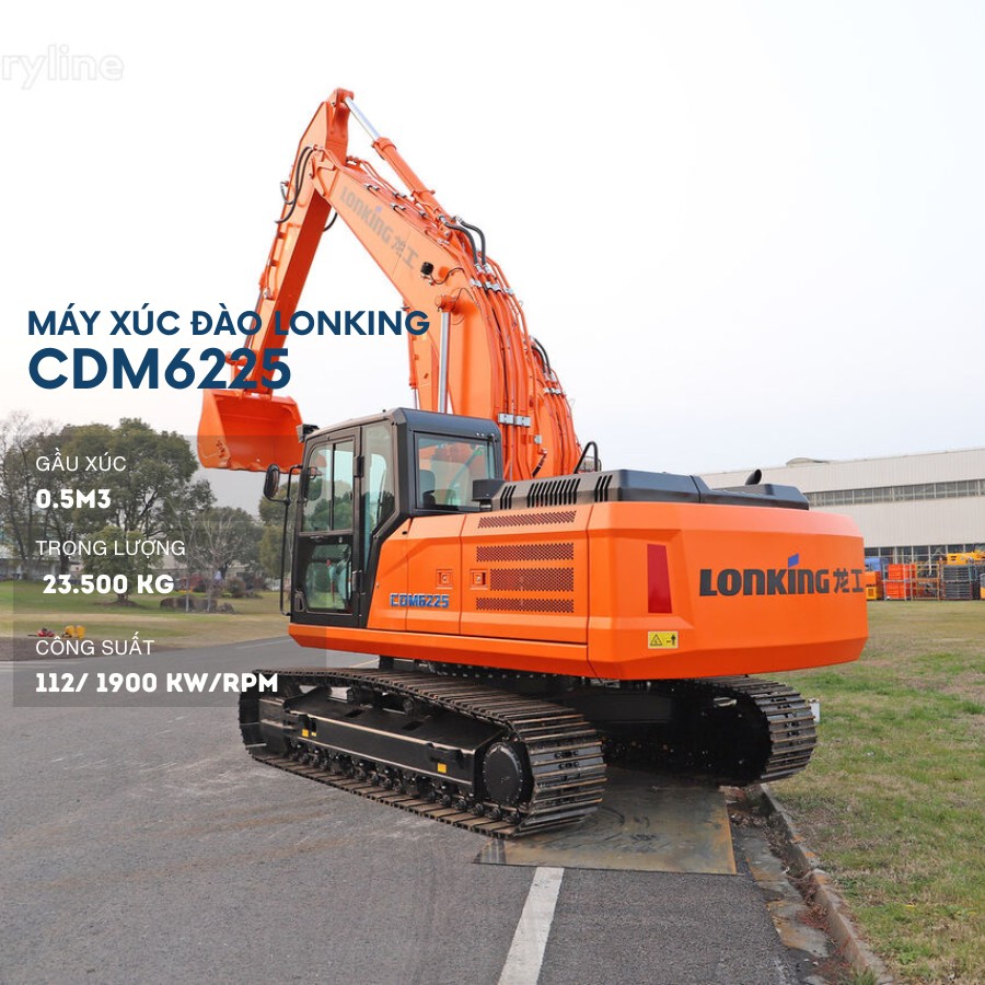 Máy xúc đào Lonking Bánh Xích CDM 6225